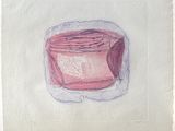 drawing of a piece of paper with a pink object on it