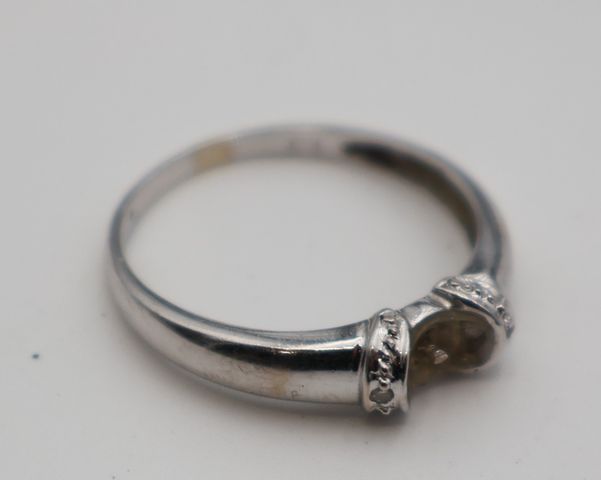 Monture de bague en or 18 carats 750 millièmes gris. Poids brut :...