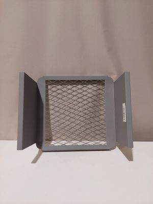a small gray box with a mesh door on it