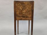 an image of a small wooden table with a drawer on top of it