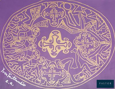 Couverture d'un livre de 978, sur laquelle figure le dessin d'une femme entourée d'autres personnes