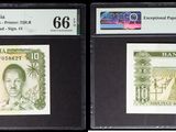 deux billets de banque sur lesquels figurent les portraits d'un homme et d'une femme