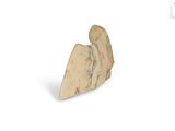 a wooden sculpture of an angel on a white background