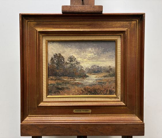 Gaston THIERY (1922-2013) : « Automne sur la Sauldre ». Huile sur...