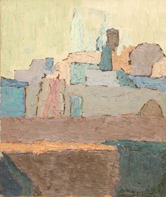 Jean FAVRE (Xxe siècle), Paysage, huile sur toile, monogramm…