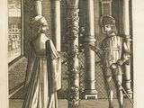 un dessin représentant un homme et une femme debout l'un à côté de l'autre