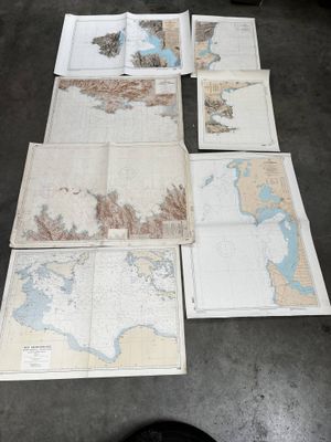 Mer Méditerranée (SHOM), Lot de 7 Cartes Marines de la côte …