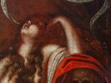 an image of a painting of a woman with a snake on her head