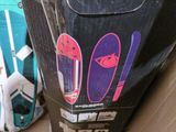 a box that has a pair of skis on it