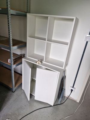 Meuble de rangements en mélaminé blanc à quatre compartiment…