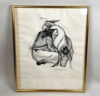 an image of a drawing of a man with a hat on his head