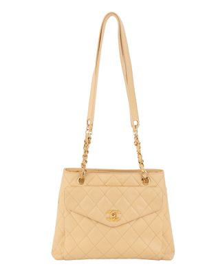 chanel beige quilted lambskin quilted lambskin shoulder bag