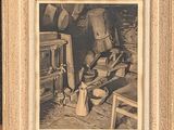 an old picture of a picture of a man working in a workshop