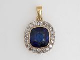 a sapphire and diamond pendant