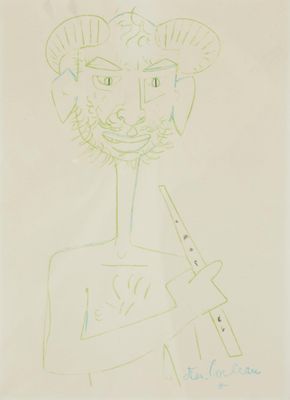 une image représentant le dessin d'un homme tenant un couteau à la main