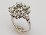 a white gold and diamond cluster ring