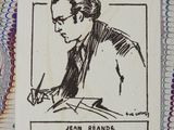 an image of a drawing of a man writing on a piece of paper
