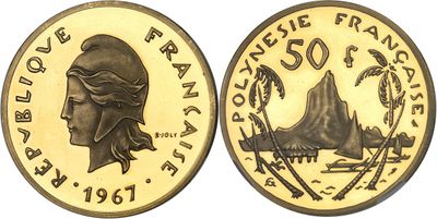 a gold coin with a woman ' s face on it