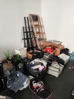 a room with a lot of stuff on the floor