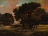an image of a painting of a group of people in a field