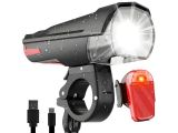 an image of a bicycle light with a charger and a usb cable
