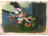 animation art of a cartoon character with a sword in his hand