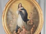 une image représentant un tableau de la Vierge Marie entourée d'anges