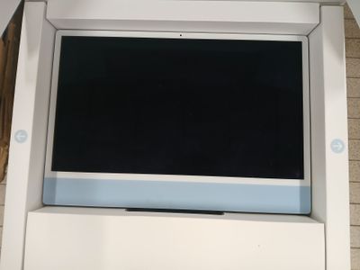a picture of a window with a black screen in it