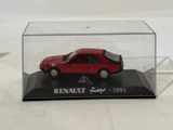 a red toy car in a clear display case