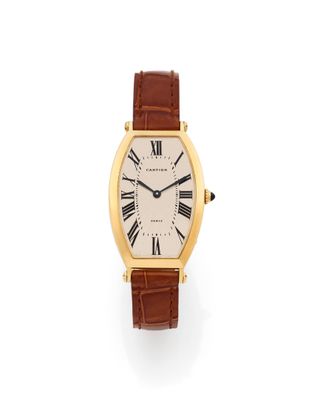 Montre-bracelet Cartier en or 18 carats avec chiffres romains