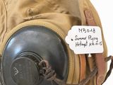 a backpack with a tag attached to it