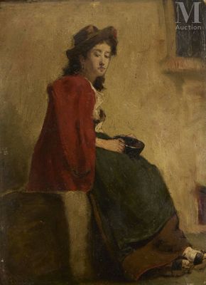 une image d'un tableau représentant une femme assise sur une chaise