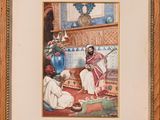 une image représentant un tableau où l'on voit un homme et une femme assis sur un tapis