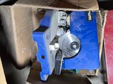 a box with a circular saw on top of it