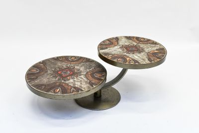 Dominique MONSAN PICARD (XXe). Table basse à double plateaux…