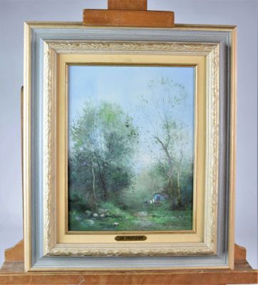 TROTZIER Jean Bernard (1950) "Roulotte dans la forêt"