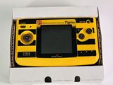 a yellow and black video game in a box
