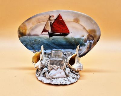 Souvenir bord de mer / Encrier kitch vintage des Années 20 f…