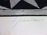 a black and white drawing of a star on a piece of paper