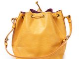 Sac seau Louis Vuitton en cuir Epi jaune