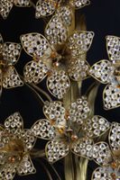 Girandole à trois lumières en laiton, bronze et verroterie c… (photo 3)
