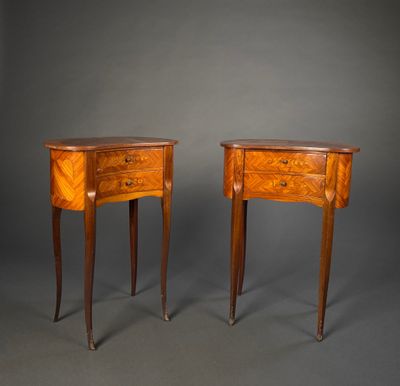 pair of french bedside tables in the manner of person