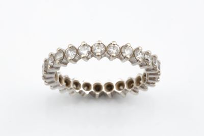 a white gold and diamond eternity ring