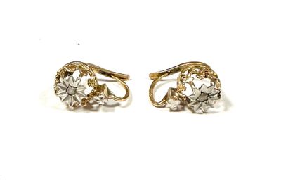 two tone gold and diamond earrings