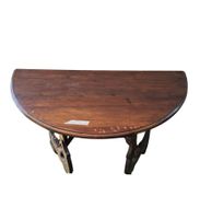Table demi-lune en noyer massif, début du XXe siècle, de sty… (photo 4)