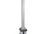a close up of a metal pole on a white background