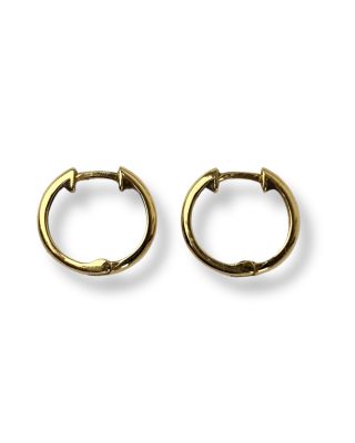 une paire de boucles d'oreilles en or sur fond blanc