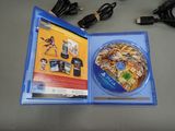 a blue case with a game on it and a charger
