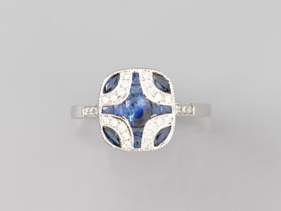 bague art déco en saphir et diamant