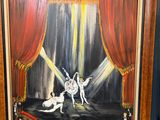 tableau représentant une scène de cirque avec un homme à cheval et une femme à cheval